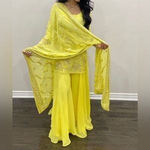 Yellow sharara suit